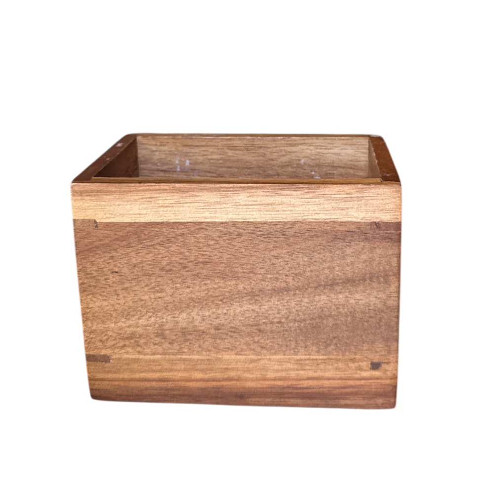 Vintage Dovetail Cubby Small Brown Solid Wood Box